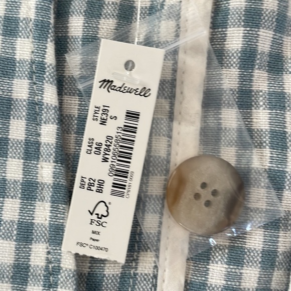 Madewell 100% Linen Collarless Blazer in Gingham Check - Picture 3 of 13